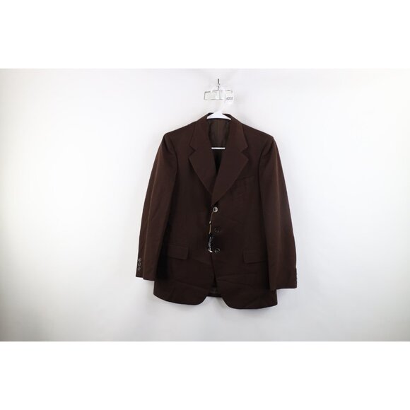 Deadstock Vintage 50s 60s Streetwear Mens 36R Wool Suit Coat Blazer Jacket Brown